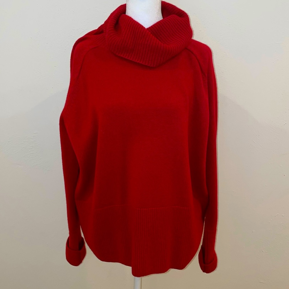 Athleta Red Cowl Neck Sweater
